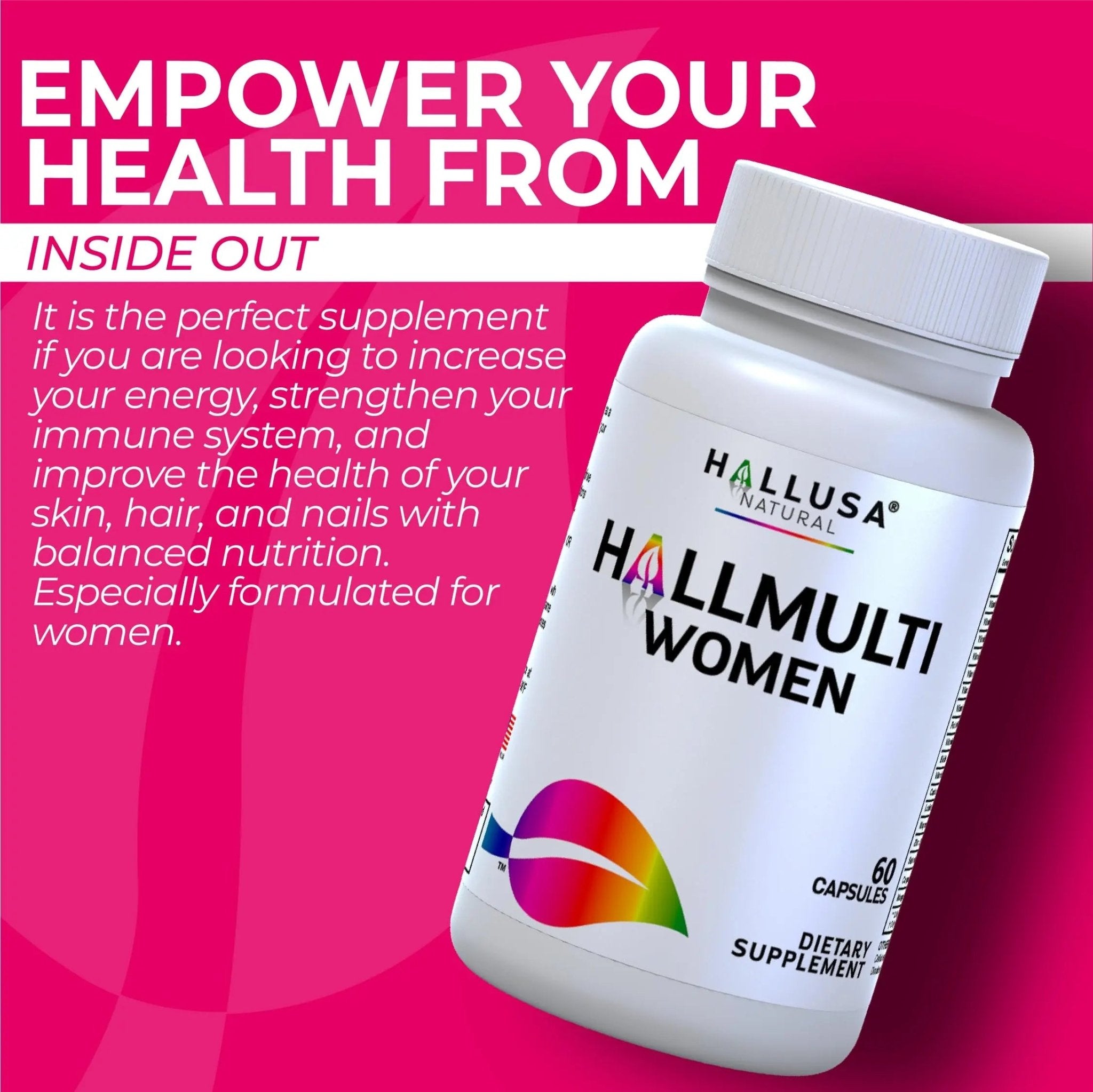 Women’s Multivitamin 18+ Vitamins & Minerals | Biotin, Folic Acid, Zinc, Calcium, Magnesium & Vitamin D | Hair, Skin & Nails Support, Energy - TrustMedUSA