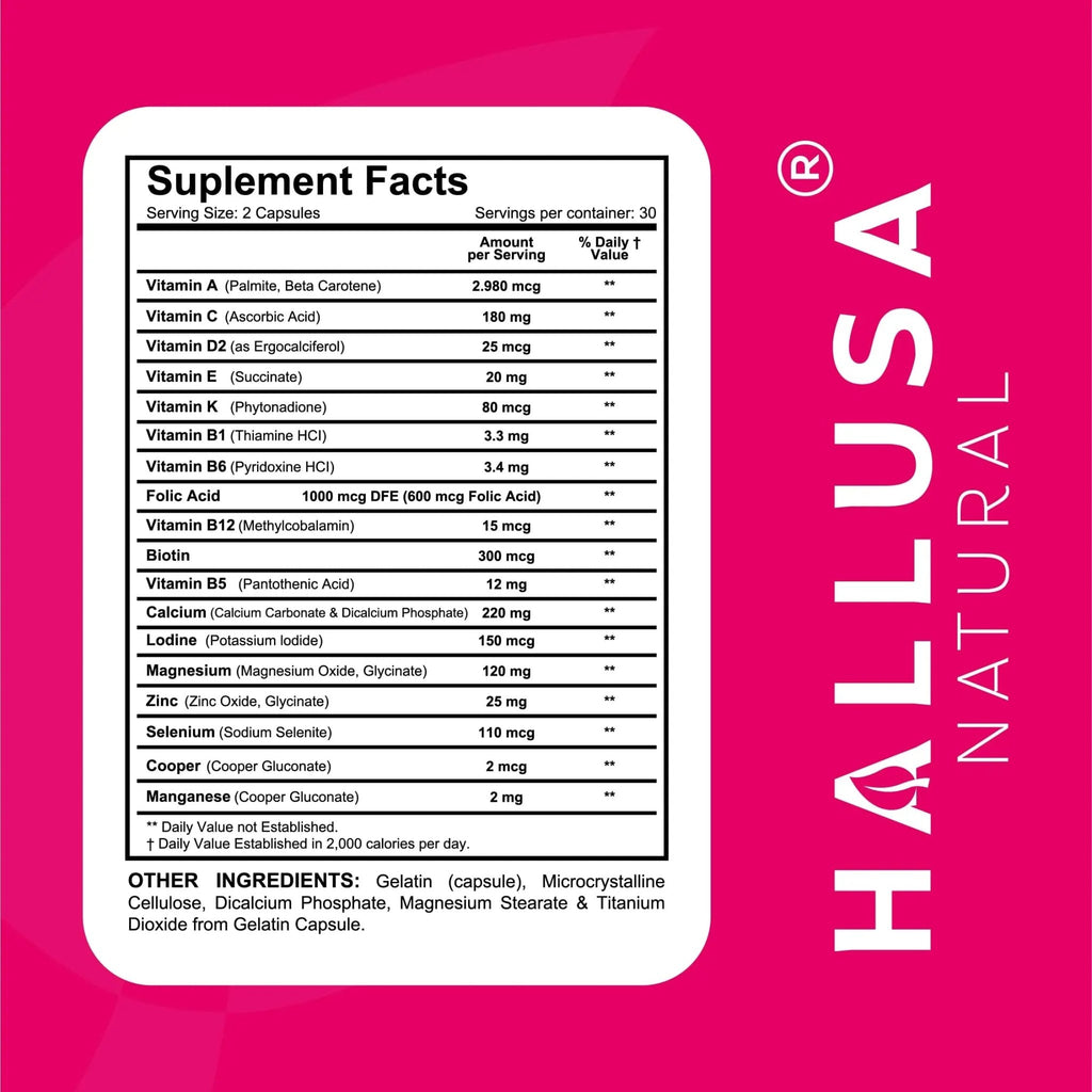 Women’s Multivitamin 18+ Vitamins & Minerals | Biotin, Folic Acid, Zinc, Calcium, Magnesium & Vitamin D | Hair, Skin & Nails Support, Energy - TrustMedUSA