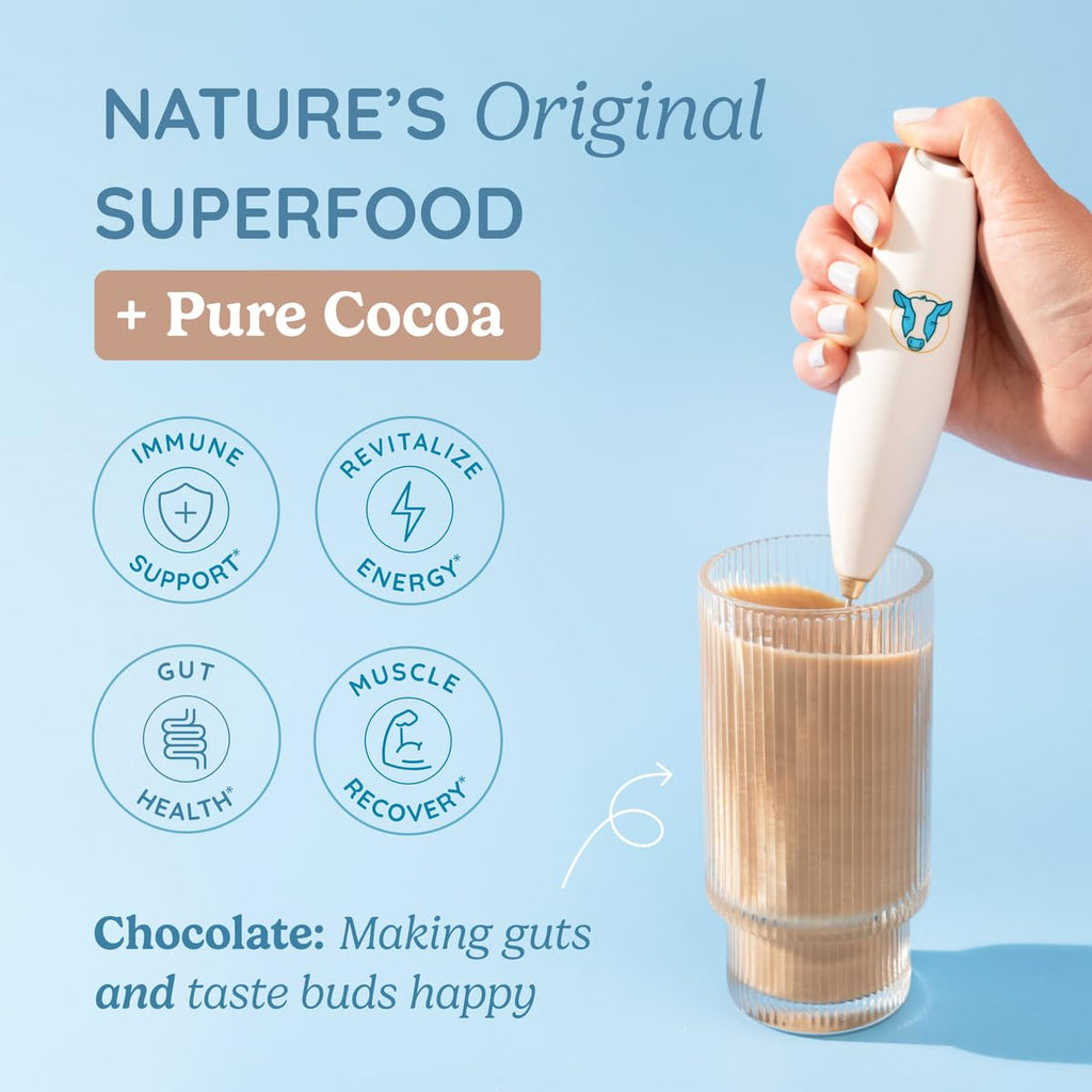 WONDERCOW Colostrum Supplement Powder for Gut Health, Immune Support & Wellness | Natural IgG Pure Whole Bovine Colostrum Superfood, Chocolate, 60 Servings - TrustMedUSA