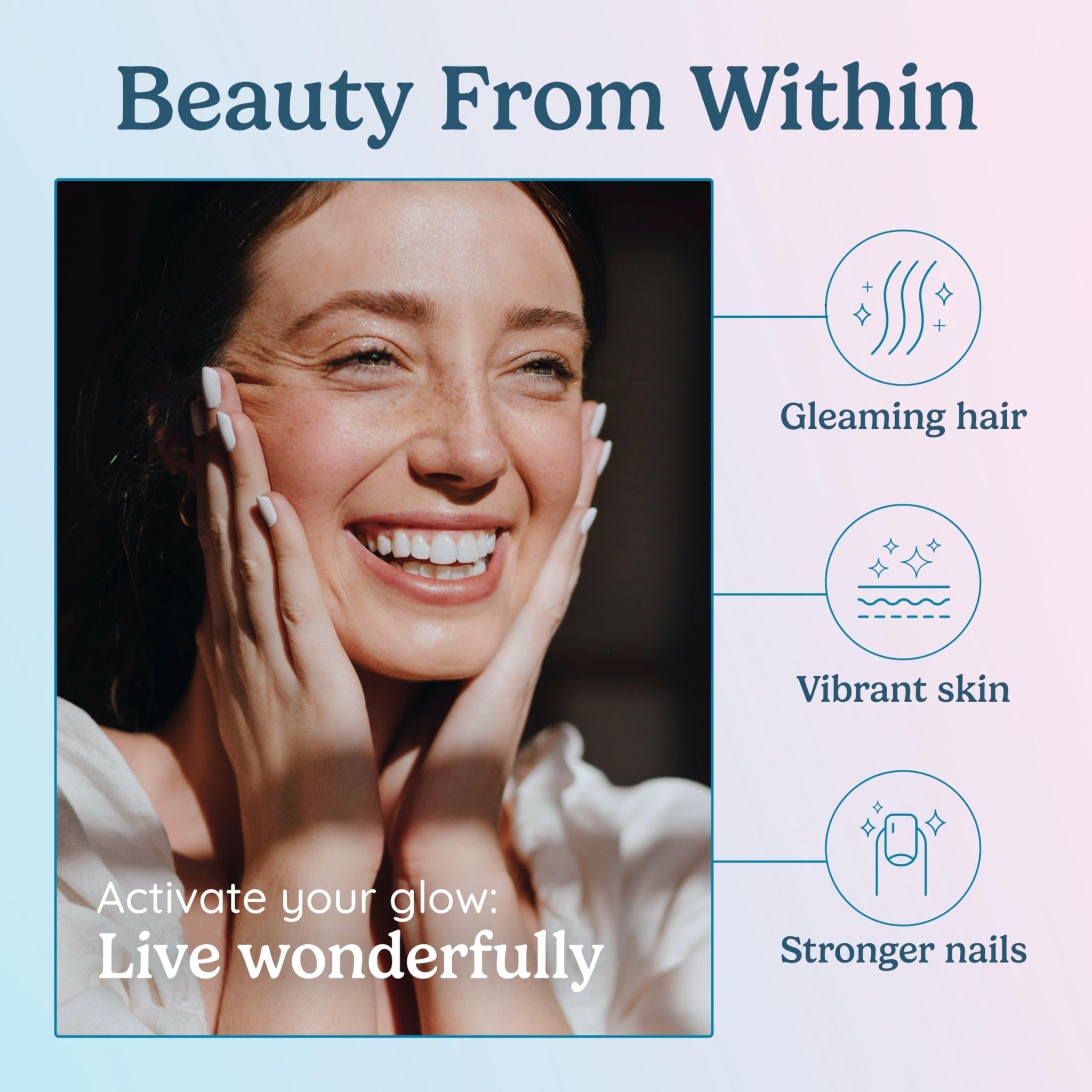 WONDERCOW Hair Skin and Nails Vitamins w/Bovine Colostrum, Collagen, Hyaluronic Acid, Biotin, Zinc, & Lactoferrin┃Supports Faster Hair Growth, Stronger Nails and Glowing Skin (30 Servings, Capsule) - Maple Wellness Supplements