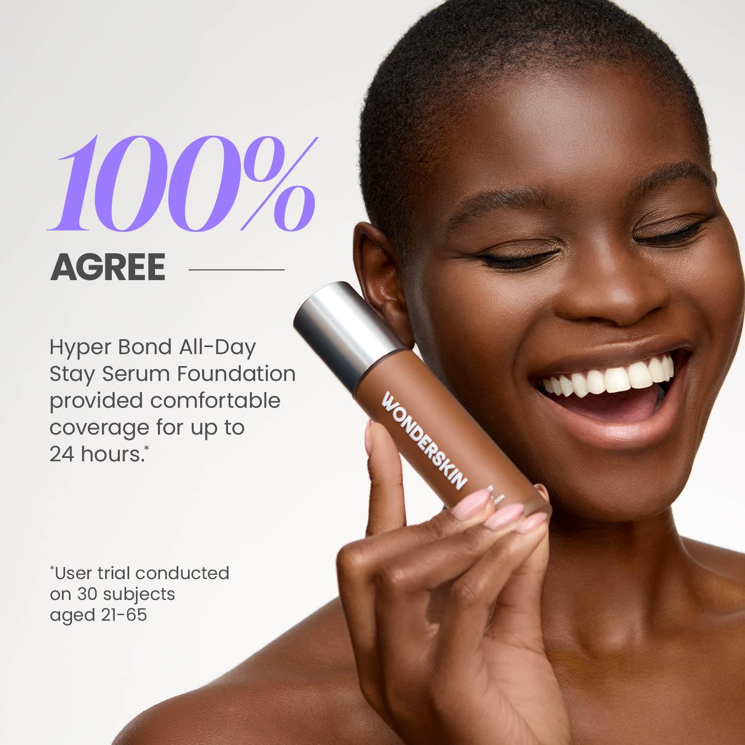 Wonderskin Hyper Bond All-Day Stay Serum Foundation – Waterproof, Transfer-Proof, 24HR Longwear Face Makeup with Niacinamide & Hyaluronic Acid – Lightweight, Natural Finish (Moonstone) - TrustMedUSA