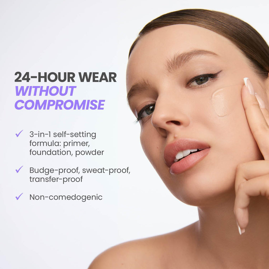 Wonderskin Hyper Bond All-Day Stay Serum Foundation – Waterproof, Transfer-Proof, 24HR Longwear Face Makeup with Niacinamide & Hyaluronic Acid – Lightweight, Natural Finish (Moonstone) - TrustMedUSA