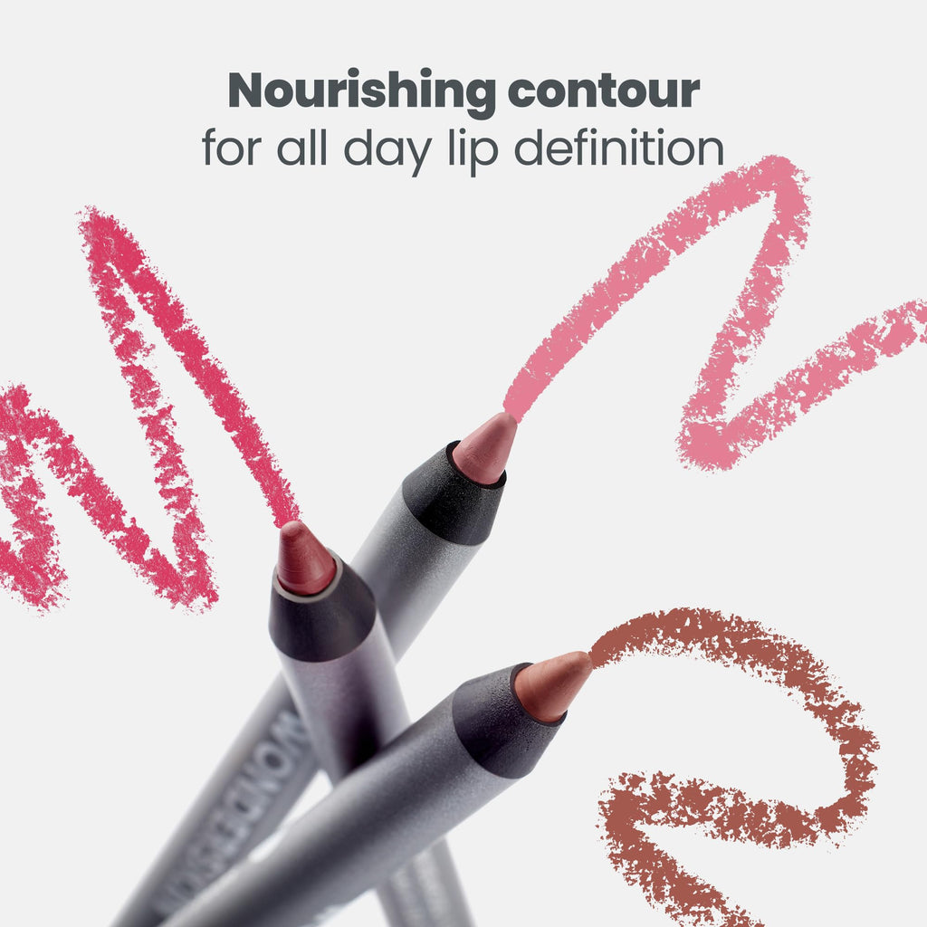 Wonderskin Lipliner Pencil - 360 Contour Lipliner, Long Lasting, Sharpenable, Waterproof and Transfer-Proof Nude Lip Liner Pencil (Rosewood) - TrustMedUSA
