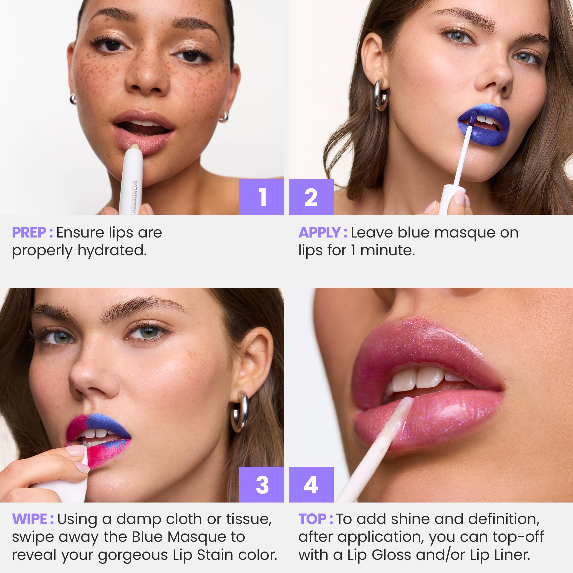 Wonderskin Wonder Blading All Day Lip Stain Peel Off Masque - Long Lasting, Waterproof and Transfer Proof Nude Lip Tint, Matte Finish Peel Off Lip Stain (Whimsical Masque) - TrustMedUSA