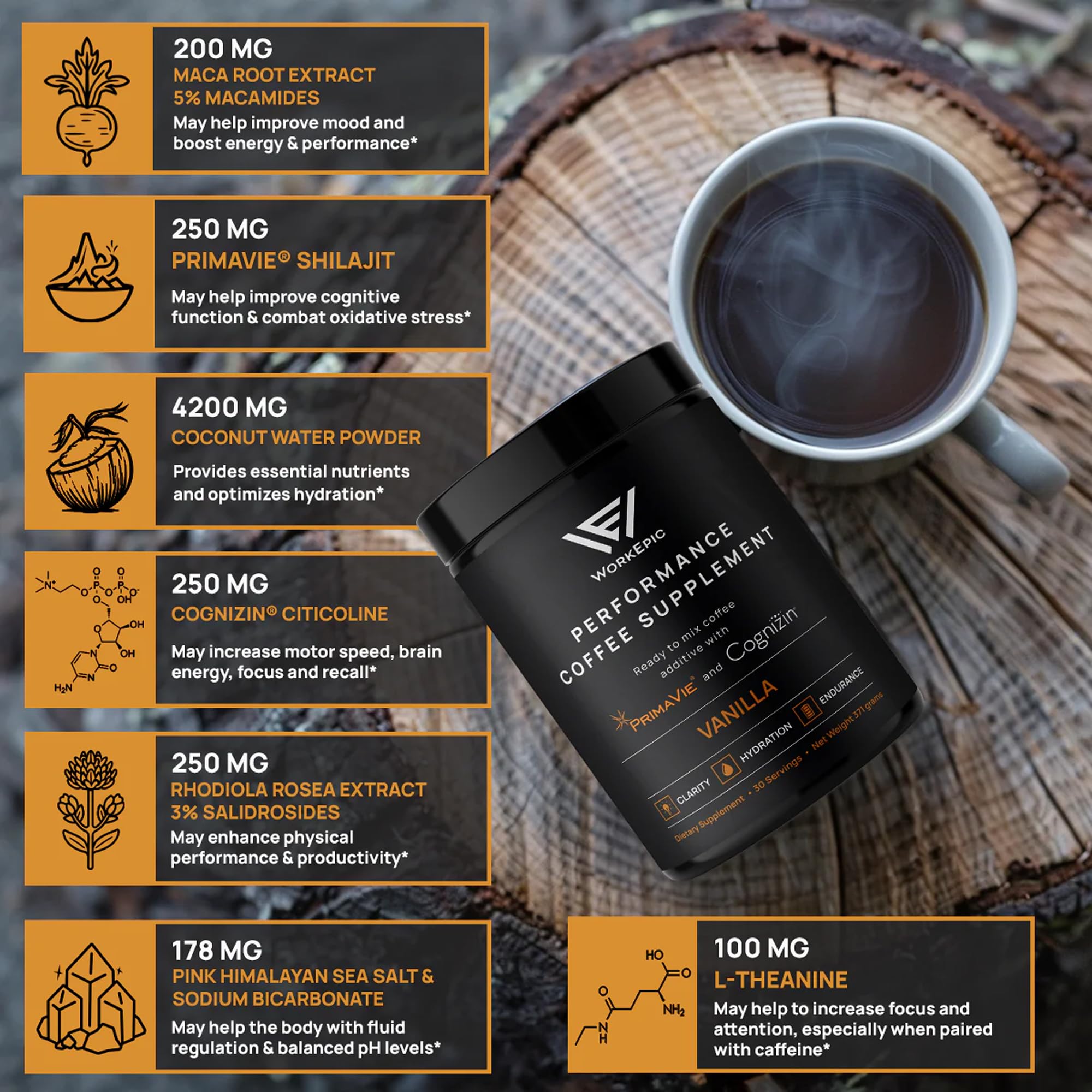 WorkEpic Performance Coffee Supplement - TrustMedUSA