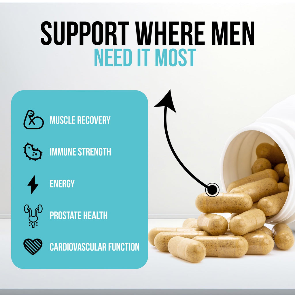 Wound Care Plus Men's Multivitamin – Comprehensive Vitamin & Mineral Blend with Vitamins A, B, C, D, E, Zinc – Supports Immune Health, Energy & Skin Wellness – 60 Capsules – Non-GMO, Gluten-Free - TrustMedUSA