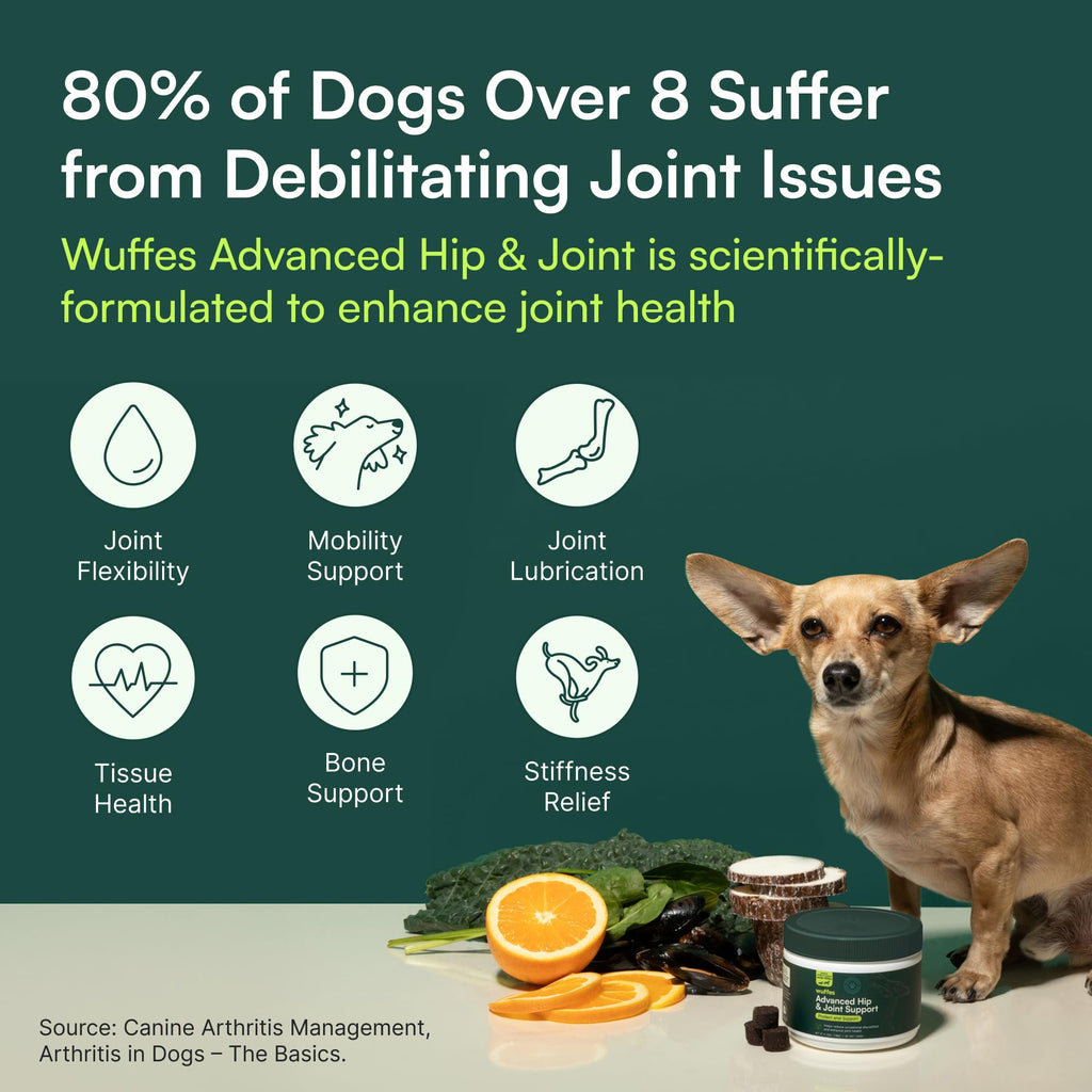 Wuffes Chewable Dog Hip & Joint Supplement - Glucosamine & Chondroitin Chews - Dog Joint Supplements & Vitamins - Extended Joint Care (Small&Medium Breeds (0-65 lbs), 180 Chews (Pack of 3)) - TrustMedUSA