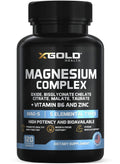 X Gold Health Magnesium Complex 5-in-1 with Zinc & B6 High Absorption Capsules (Glycinate, Citrate, Malate, Taurate, Oxide) Muscle Recovery, Energy, Sleep Support & Immune Health 500mg Made in USA - TrustMedUSA
