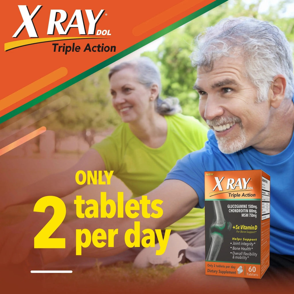 X Ray Dol Triple Action Joint Health Supplement, with 5X Vitamin D, Glucosamine 1500mg - TrustMedUSA