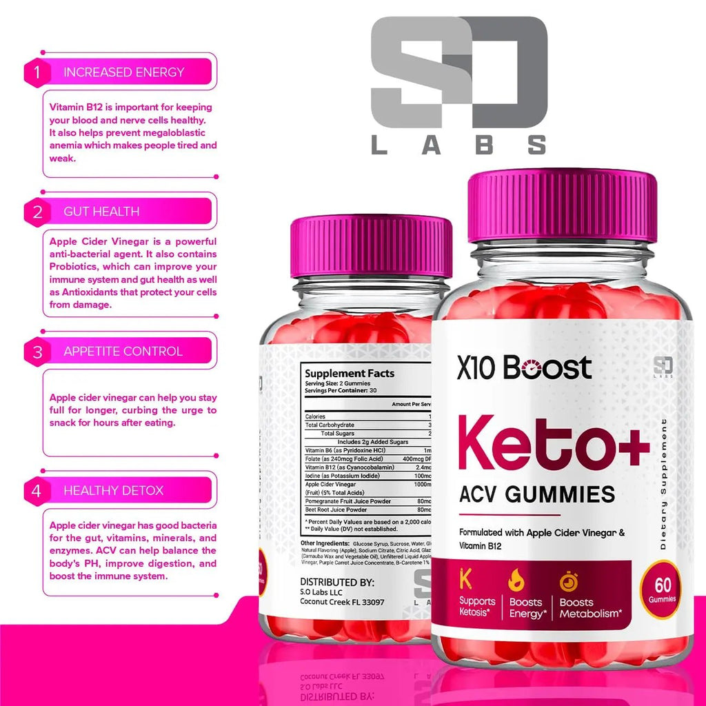 X10 Boost Keto ACV Gummies Advanced Weight Loss, X10 Boost Keto + ACV 1000mg Apple - TrustMedUSA