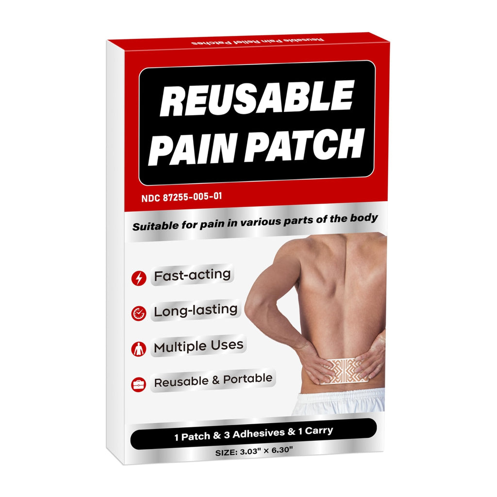 XAYIUIYAX Menthol Pain Patches, Cooling Pain Relief for Sore Muscle Relief - Includes 3 Adhesives, 1 Patch & 1 Carry Case - Relief Back, Shoulder & More - 3.03" × 6.30" - TrustMedUSA