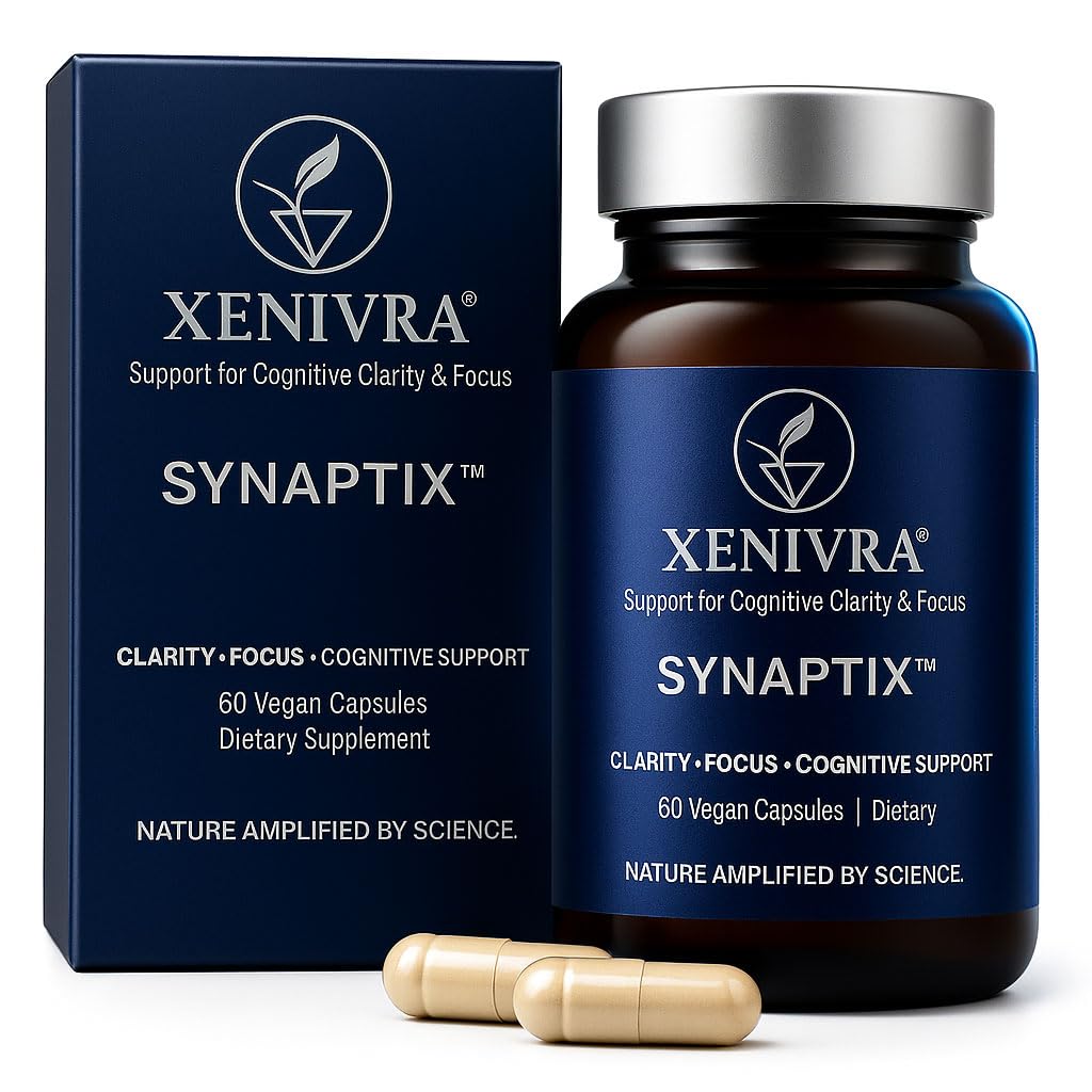 Xenivra Synaptix™ Natural Nootropic Brain Supplement | Herbal Memory & Focus Pills with Citicoline, L-Theanine, Lion’s Mane, Bacopa & Rhodiola | Mental Clarity & Brain Fog Support | 60 Vegan Capsules - TrustMedUSA