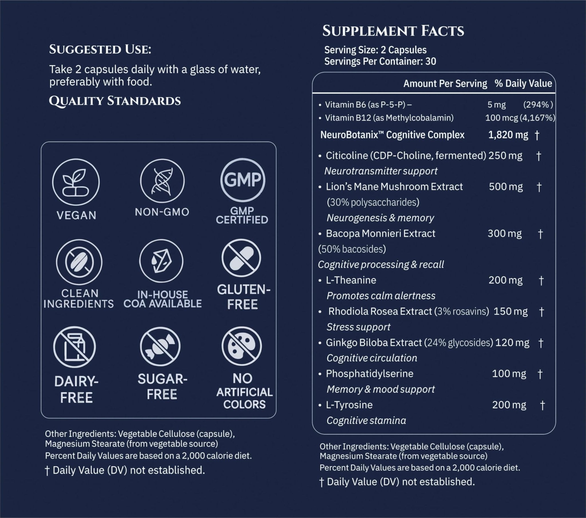 Xenivra Synaptix™ Natural Nootropic Brain Supplement | Herbal Memory & Focus Pills with Citicoline, L-Theanine, Lion’s Mane, Bacopa & Rhodiola | Mental Clarity & Brain Fog Support | 60 Vegan Capsules - TrustMedUSA