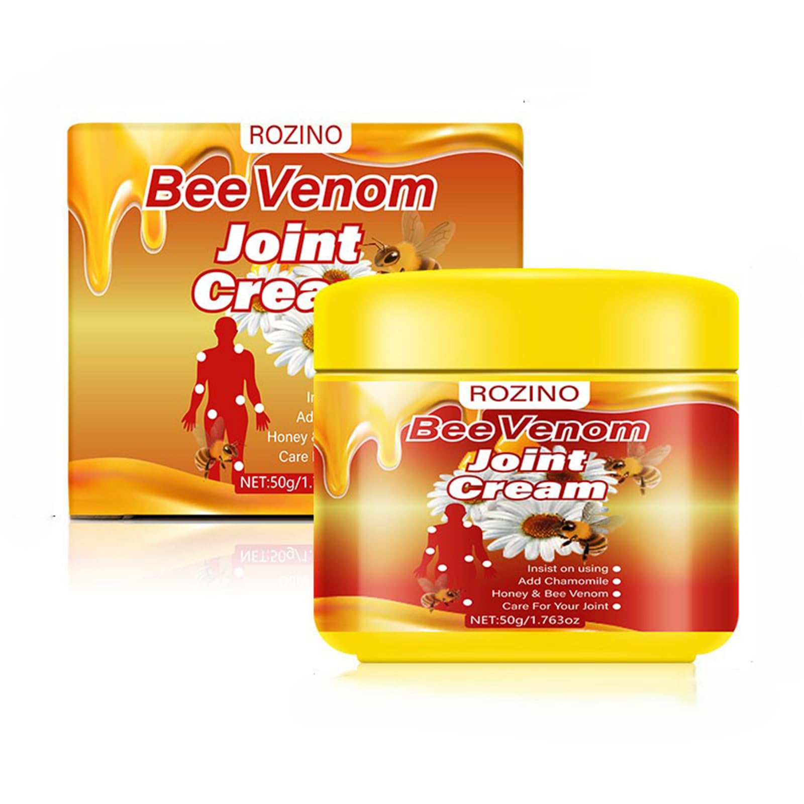 xiaoks Bee Venom Joint Cream - Natural Soothing Relief with Turmeric & Aloe, Fast-Absorbing, Non-Greasy Formula for Joint & Skin Care (1.763OZ) - TrustMedUSA