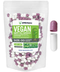 XPRS Nutra Size 00 Empty Capsules - 100 Count Empty Vegan Capsules - Vegetarian Empty Pills - DIY Vegetable Capsule Filling- Veggie Pill Caps (Lavender/White) - TrustMedUSA