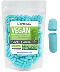 XPRS Nutra Size 1 Empty Capsules - 100 Count Empty Vegan Capsules - Vegetarian Pills - DIY Vegetable Capsule Filling- Veggie Pill Caps for Do-It-Yourself Supplements (Aqua) - TrustMedUSA