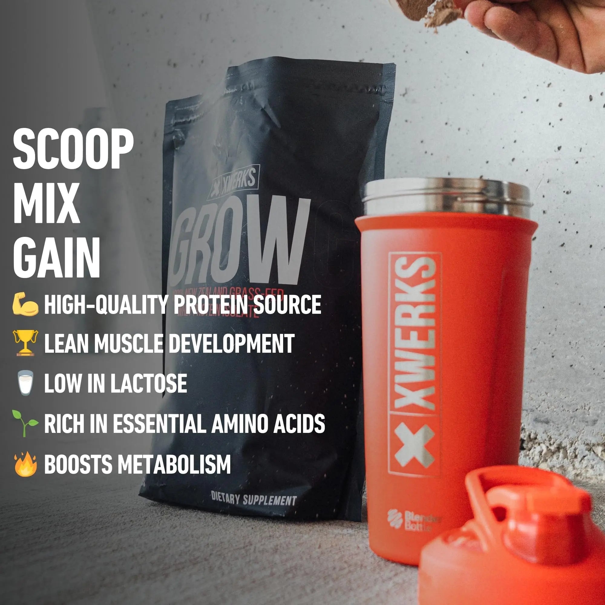 Xwerks Grow 100% New Zealand Grass-Fed Whey Protein - 25g of Pure Isolate Protein - TrustMedUSA