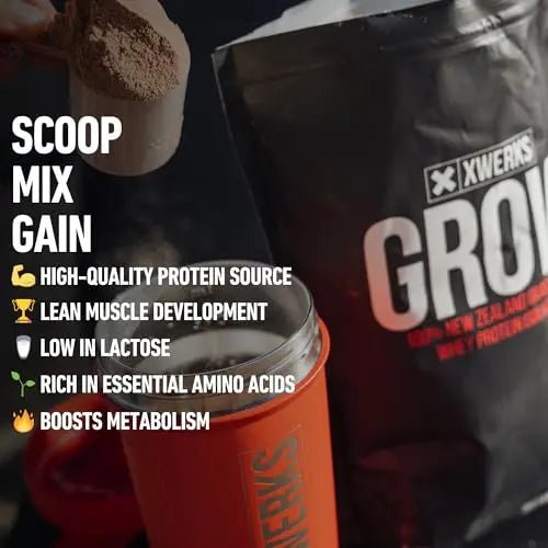 Xwerks Grow 100% New Zealand Grass-Fed Whey Protein - 25g of Pure Isolate Protein - TrustMedUSA