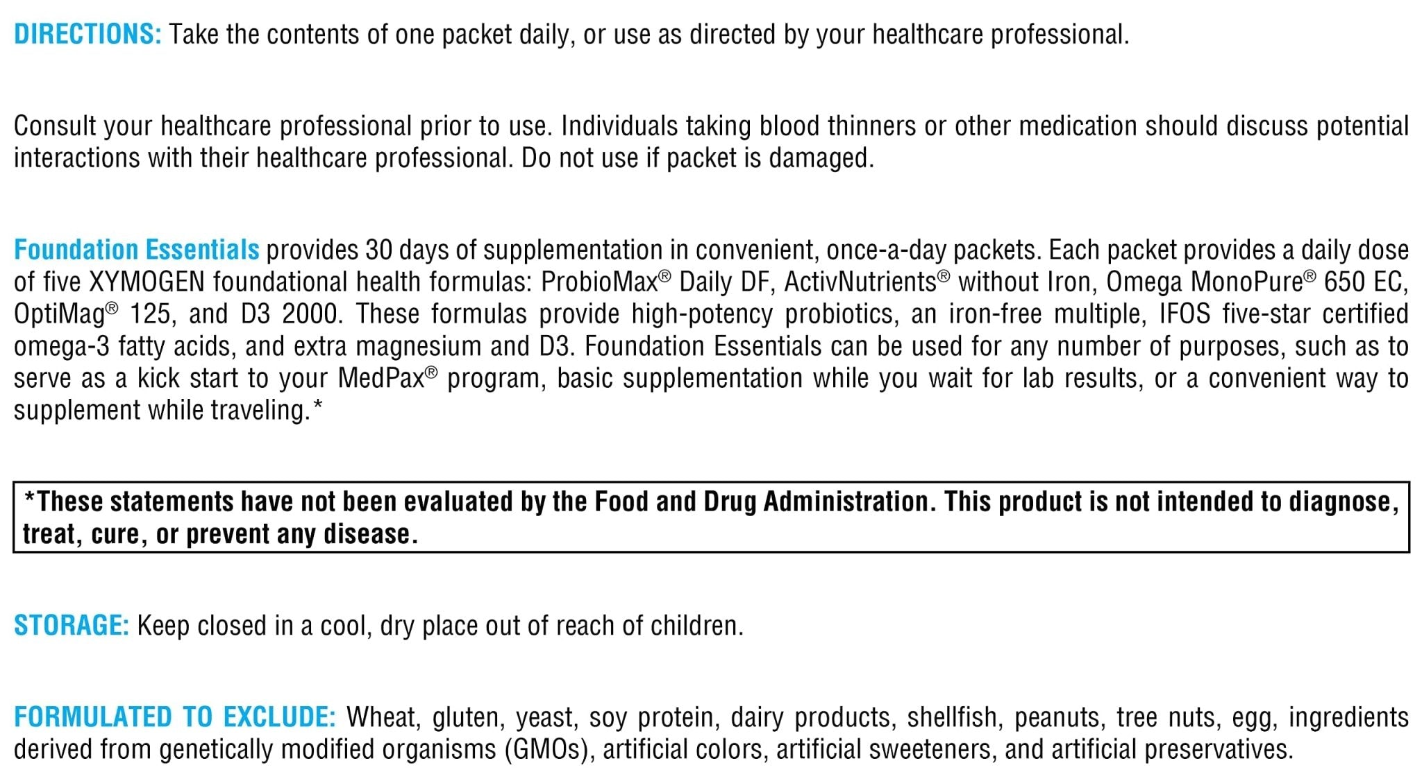 XYMOGEN Foundation Essentials - Daily Supplement Packets for Overall Health - Fish Oil, Magnesium & Probiotics - Travel-Friendly - Gluten-Free & Non-GMO - 30 Packets - TrustMedUSA