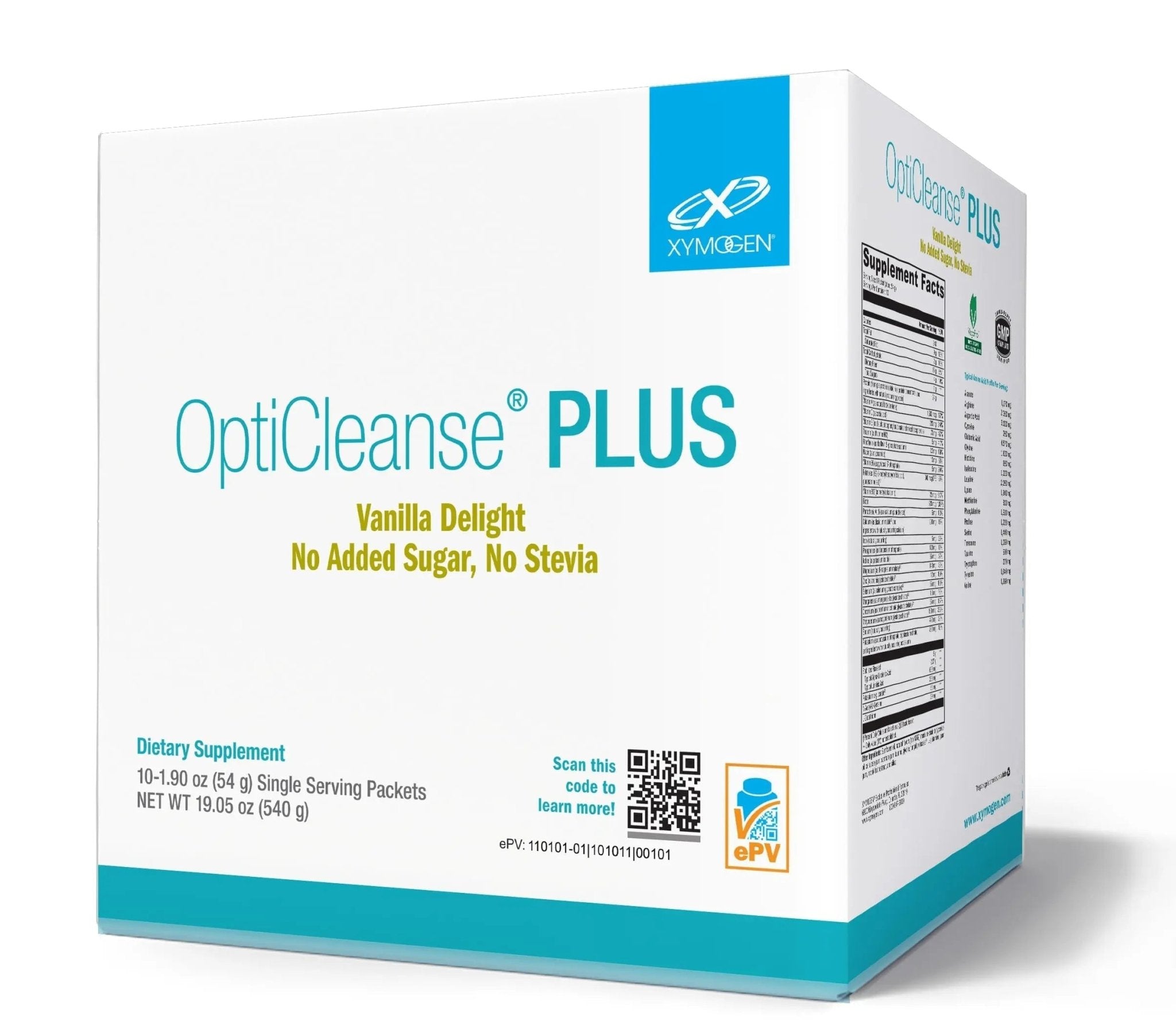 XYMOGEN OptiCleanse Plus - Gut Cleanse Powder - B Vitamins, Plant-Based Protein - Gluten-Free, Sugar-Free & Vegan - Vanilla Delight Flavor - 10 Servings - TrustMedUSA