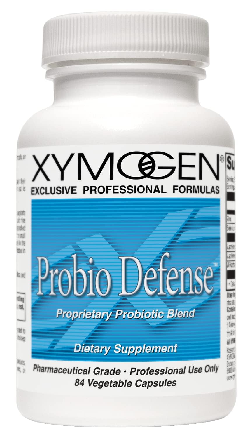 XYMOGEN Probio Defense - Daily Probiotic Blend for GI Balance Support - Immune & Gut Health Aid - 10 Billion CFU - Lactobacillus Rhamnosus, Zinc & Selenium - Gluten-Free & Non-GMO - 84 Capsules - TrustMedUSA
