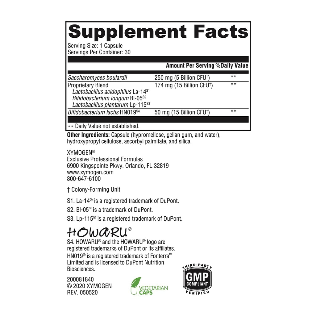 XYMOGEN ProbioMax Sb 35B - 35 Billion CFU Probiotic Supplement for Digestive Health Support* - Saccharomyces Boulardii - Vegetarian, Non-GMO & Gluten-Free - 30 Capsules - TrustMedUSA