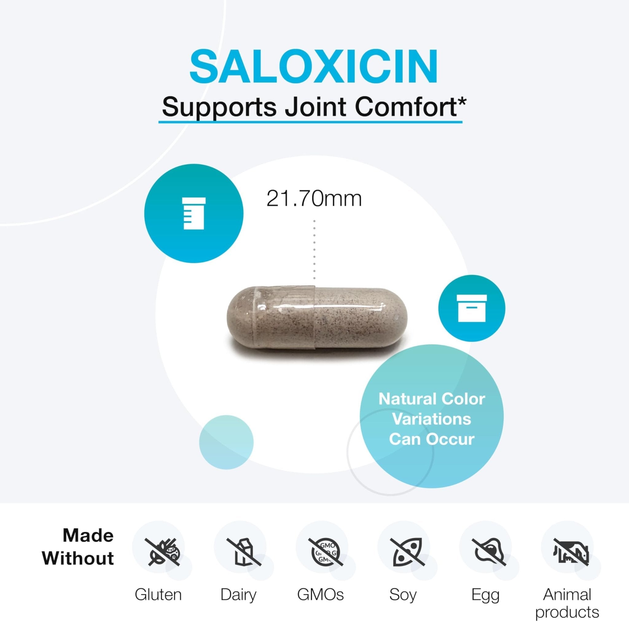 XYMOGEN Saloxicin - Antioxidant Support Supplement - Grape Seed Extract, Pomegranate Fruit & Cranberry Supplement - White Willow Bark & Boswellia Extract - 120 Capsules - TrustMedUSA