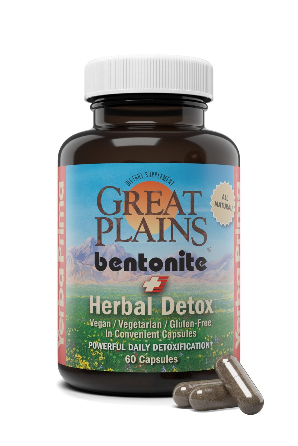 Yerba Prima Bentonite Clay Plus Herbal Detox - 60 Veggie Capsules - Natural Cleansing Supplement - TrustMedUSA