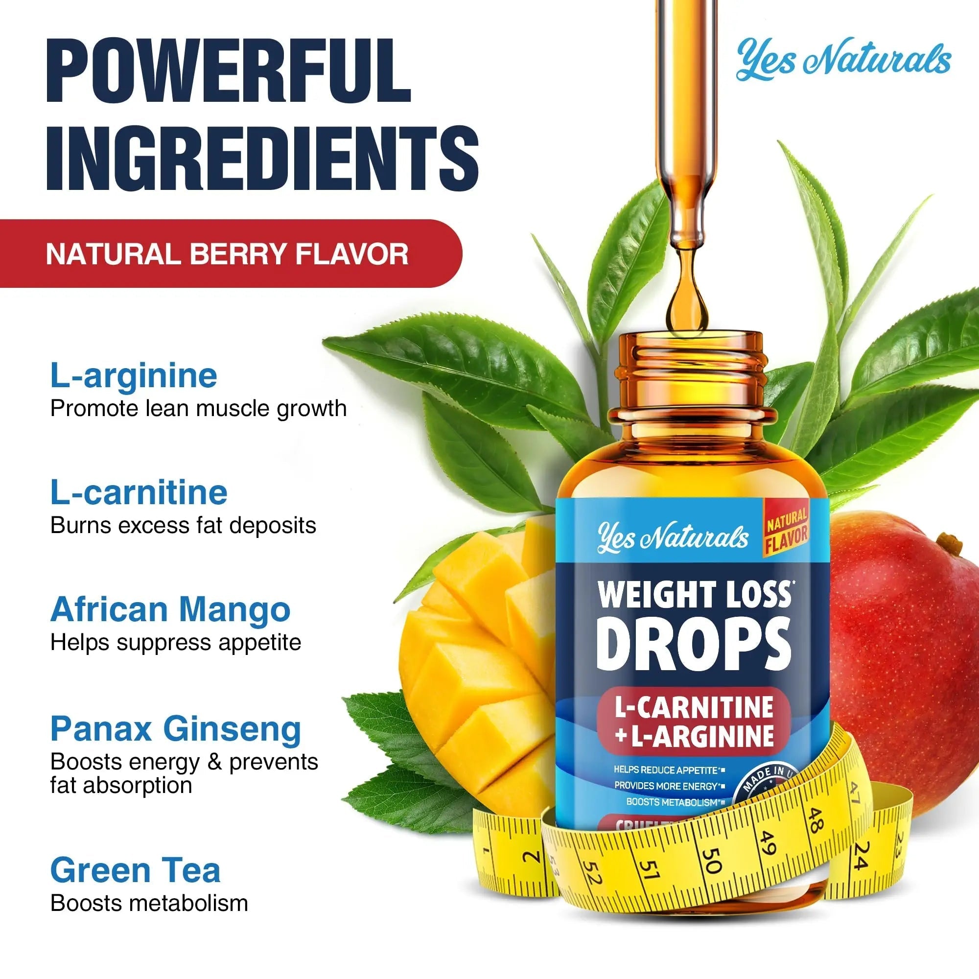 YES NATURALS! Weight Loss Drops - Natural Metabolism Booster & Appetite - TrustMedUSA
