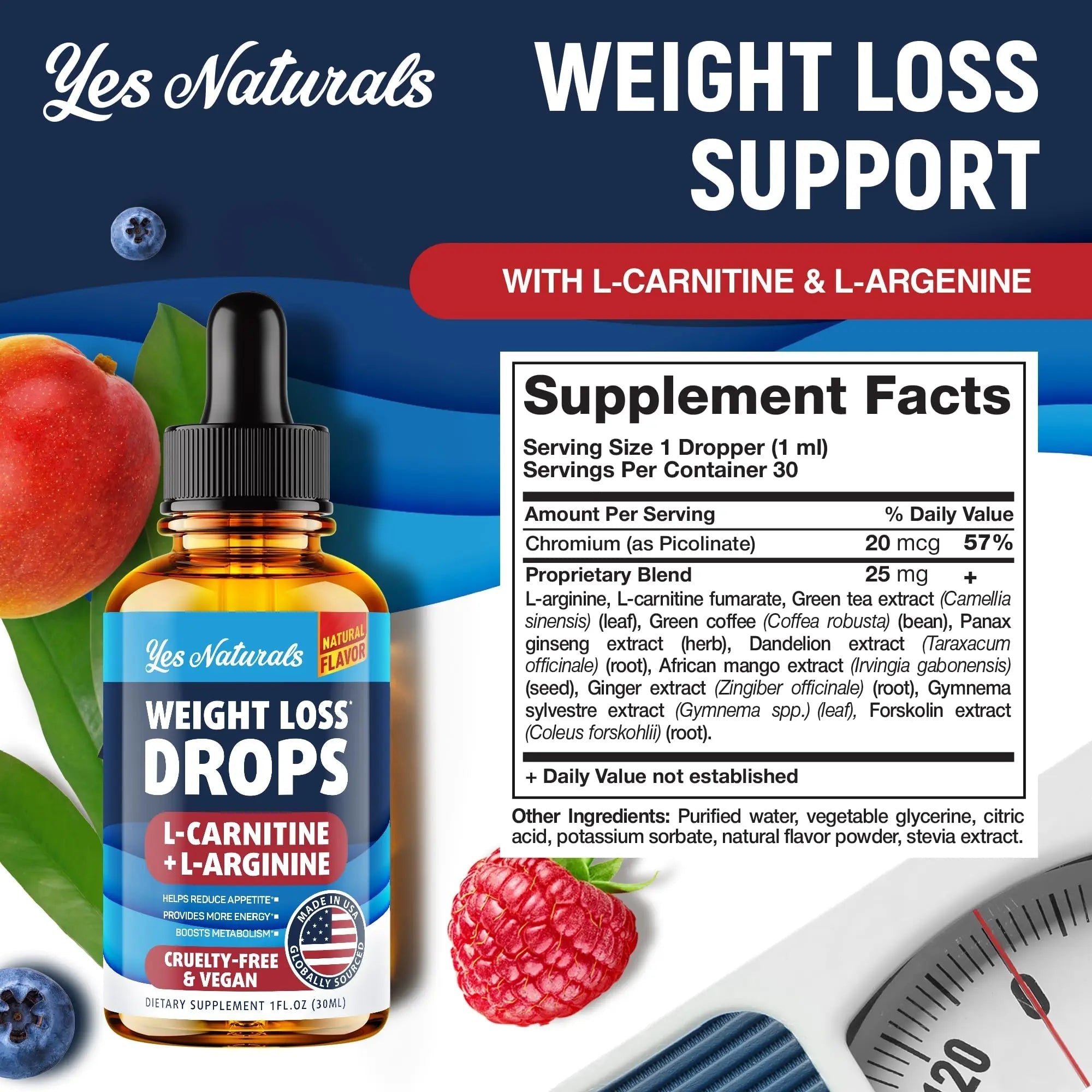 YES NATURALS! Weight Loss Drops - Natural Metabolism Booster & Appetite Suppressant - TrustMedUSA