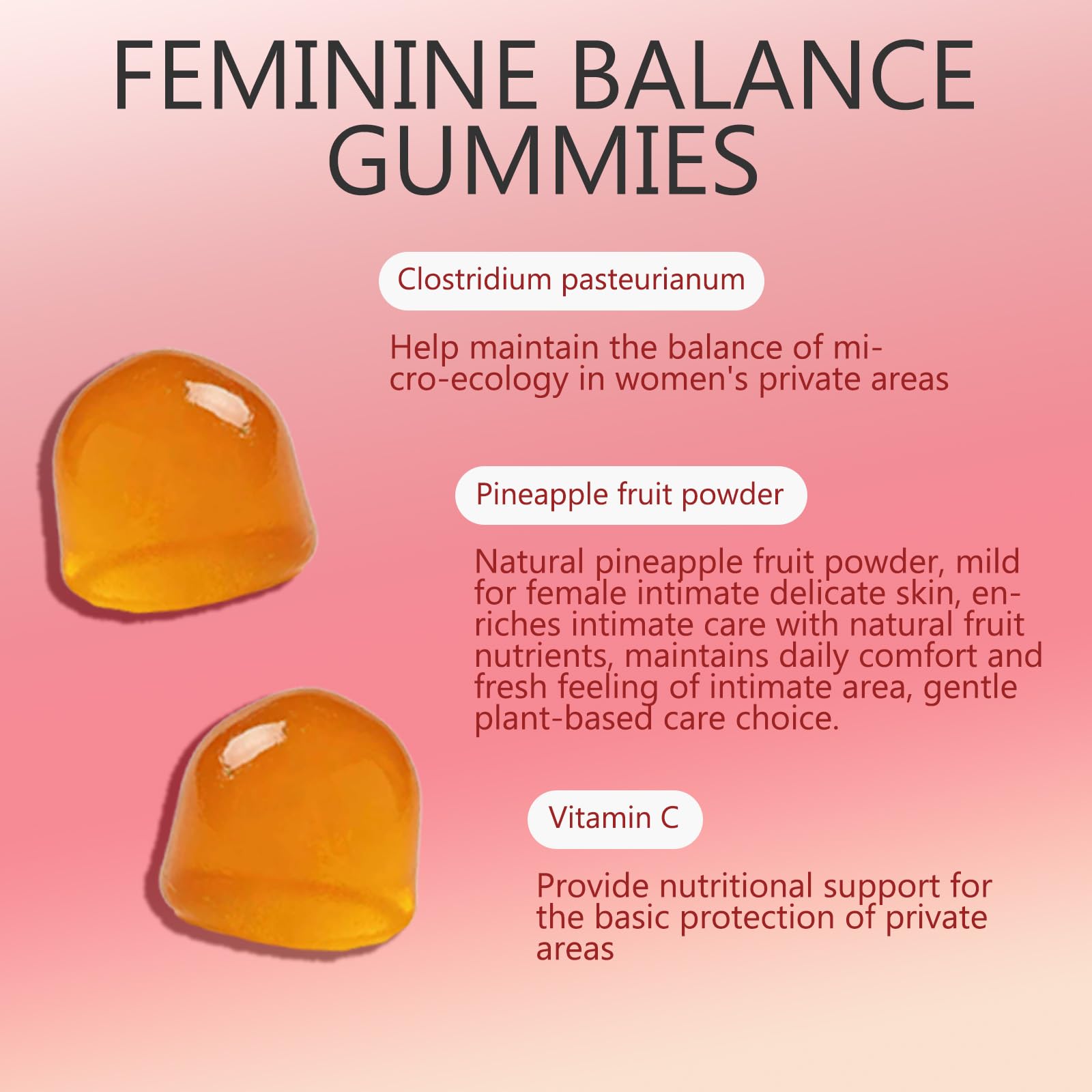 YFDSRF Feminine Balance Probiotic Gummies for Women - with Hawaiian Pineapple, pH Balance Support, Healthy Odor & Flora, Vaginal & Immune Health, Vegan Dietary Supplement - 60 Gummies (1) - TrustMedUSA