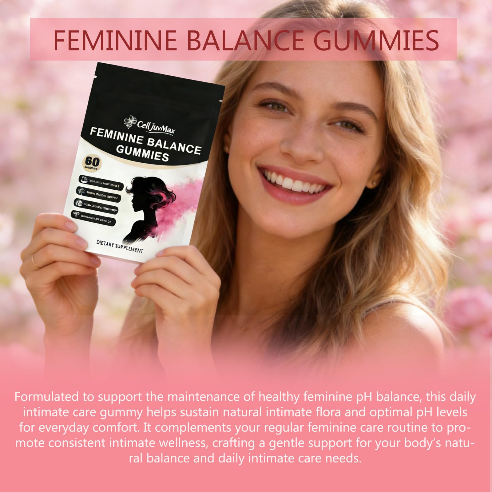 YFDSRF Feminine Balance Probiotic Gummies for Women - with Hawaiian Pineapple, pH Balance Support, Healthy Odor & Flora, Vaginal & Immune Health, Vegan Dietary Supplement - 60 Gummies (1) - TrustMedUSA