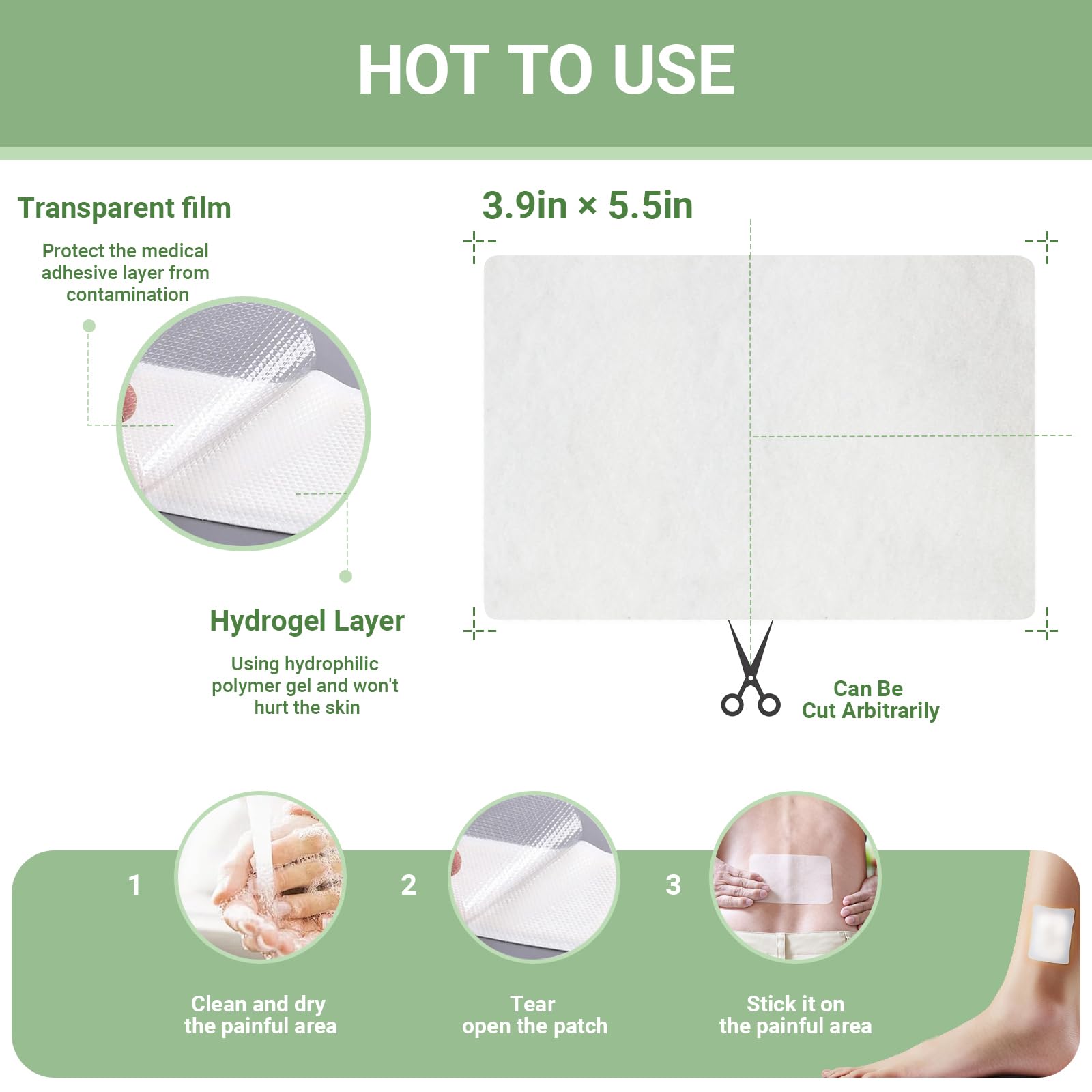 yimimde Menthol 5% Pain Relief Patches - 32 Count Maximum Strength Pain Relief Patches for Back Pain, Joint & Muscle Soreness - Fast Acting, Long-Lasting - TrustMedUSA