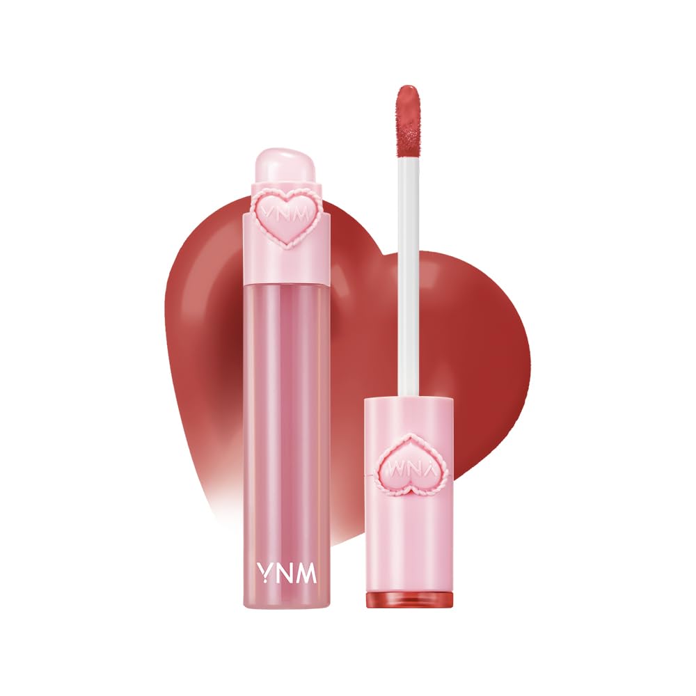 YNM Heart Jelling Tint, PEPPER JELLING, Silicone Lip Brush Included, K-Beauty, Non-Sticky, Moisturizing, Smudge-Proof, Korean Lip Tint, Long-Lasting, Vivid Color, 0.09 oz - TrustMedUSA