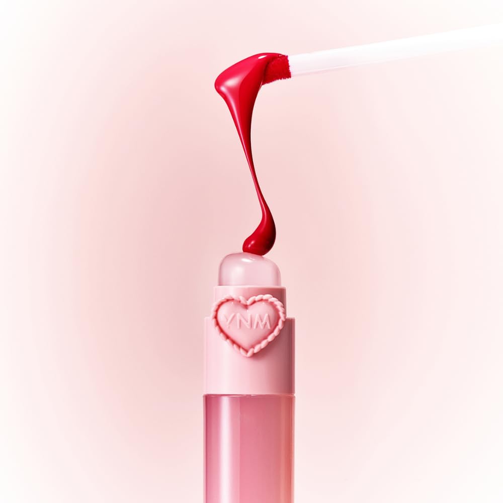 YNM Heart Jelling Tint, PEPPER JELLING, Silicone Lip Brush Included, K-Beauty, Non-Sticky, Moisturizing, Smudge-Proof, Korean Lip Tint, Long-Lasting, Vivid Color, 0.09 oz - TrustMedUSA