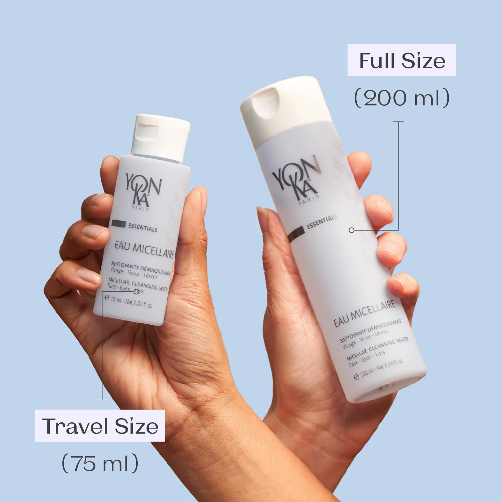 Yonka Eau Micellaire Travel Size | Micellar Water and Cleansing Makeup Remover | Gentle Face Wash with Rose and Chamomile to Remove Impurities and Hydrate | Paraben-Free | 2.53 fl oz - TrustMedUSA