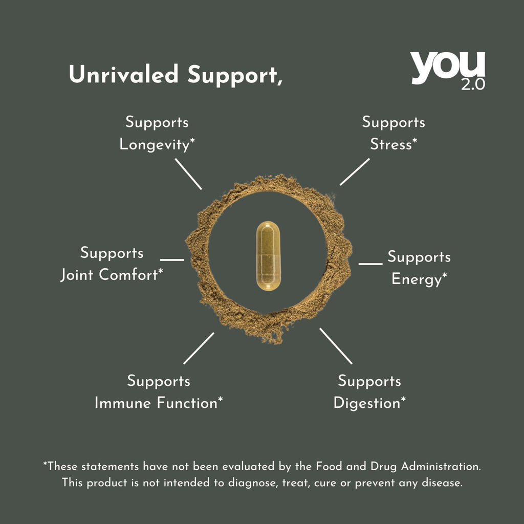YOU 2.0 Powerhouse Superfood with Seamoss, Shilajit, Ashwagandha, Berberine, Maca, Black Seed Oil, Turmeric, Vitamin C, D, B12, K2 - Moringa, Apple Cider, Made in USA for Overall Health & Immunity - TrustMedUSA