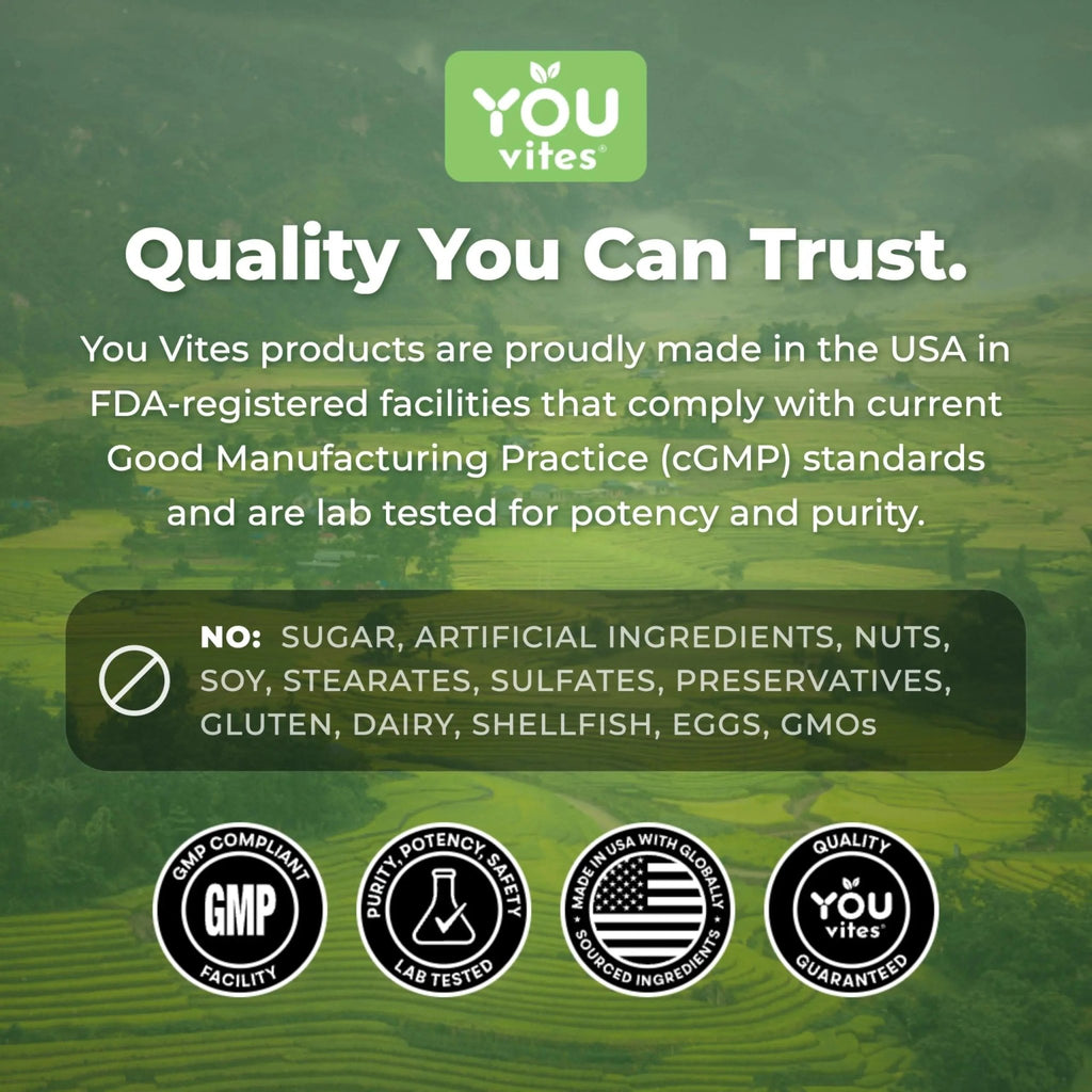 You Vites Threonix Triple Magnesium Complex - Magtein L-Threonate, Bisglycinate Chelate TRAACS & ATA Mg - Brain, Sleep, Mood & Focus Support - High Absorption, Gentle on Stomach - 120 Capsules - TrustMedUSA