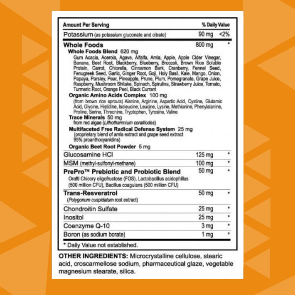 Youngevity Beyond Tangy Tangerine 2.0 Multi-Vitamin & Mineral Complex - Made with Natural & Whole Foods | 160,000 ORAC | 120 Tablets | 1 Bottle - TrustMedUSA