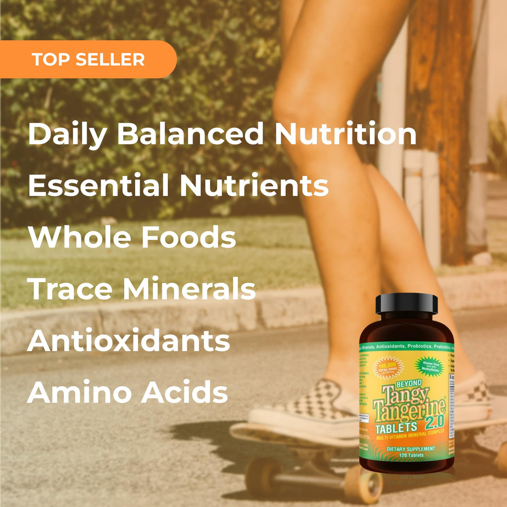 Youngevity Beyond Tangy Tangerine 2.0 Multi-Vitamin & Mineral Complex - Made with Natural & Whole Foods | 160,000 ORAC | 120 Tablets - 2-Pack - TrustMedUSA