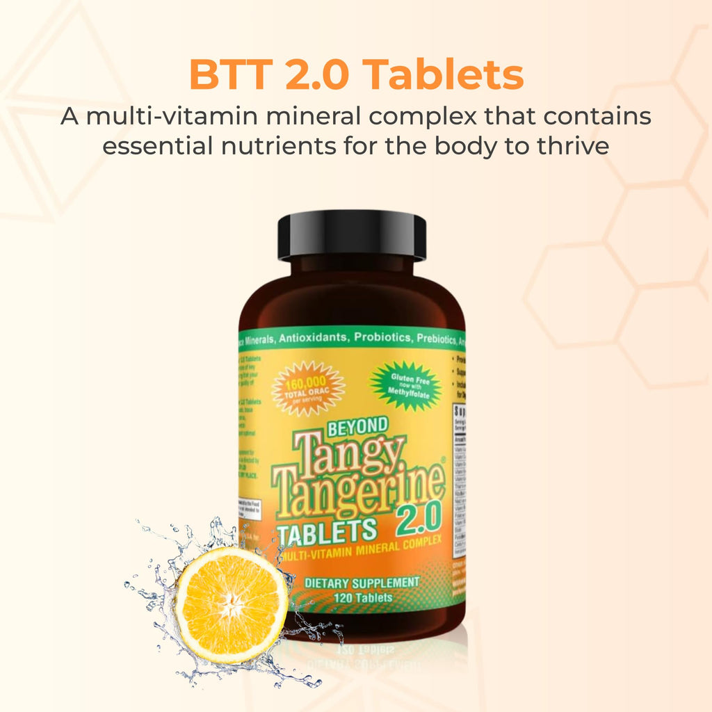 Youngevity Beyond Tangy Tangerine 2.0 Multi-Vitamin & Mineral Complex - Made with Natural & Whole Foods | 160,000 ORAC | 120 Tablets - 2-Pack - TrustMedUSA