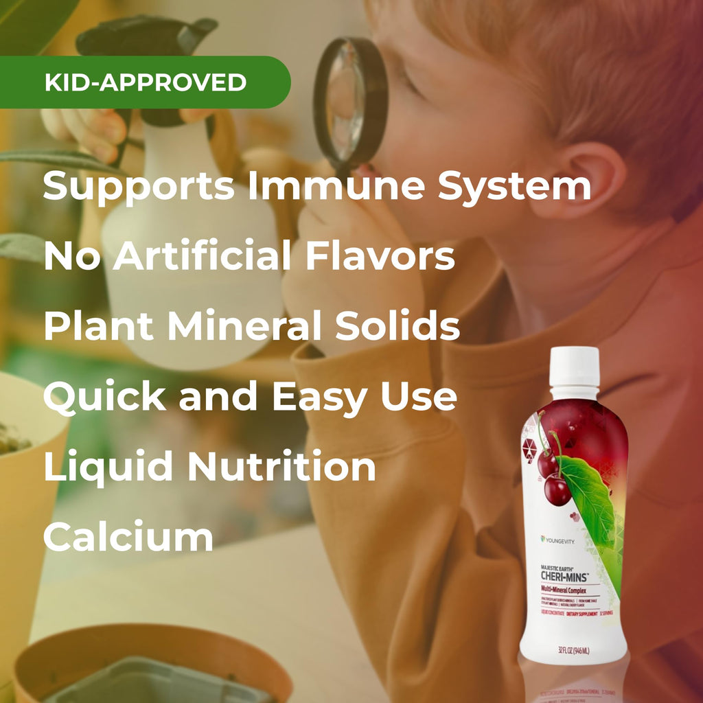 Youngevity Cheri-Mins™ Plant Derived Liquid Minerals - Great Tasting Formula - 77+ Natural Unaltered Trace Minerals - Colloidal Form Humic Shale (32 Fl Oz) - TrustMedUSA