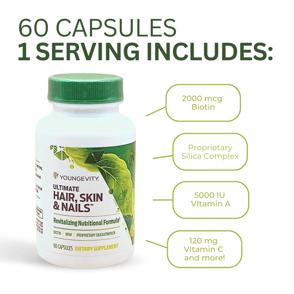 Youngevity Hair Skin and Nails Formula - 60 Capsules… - TrustMedUSA