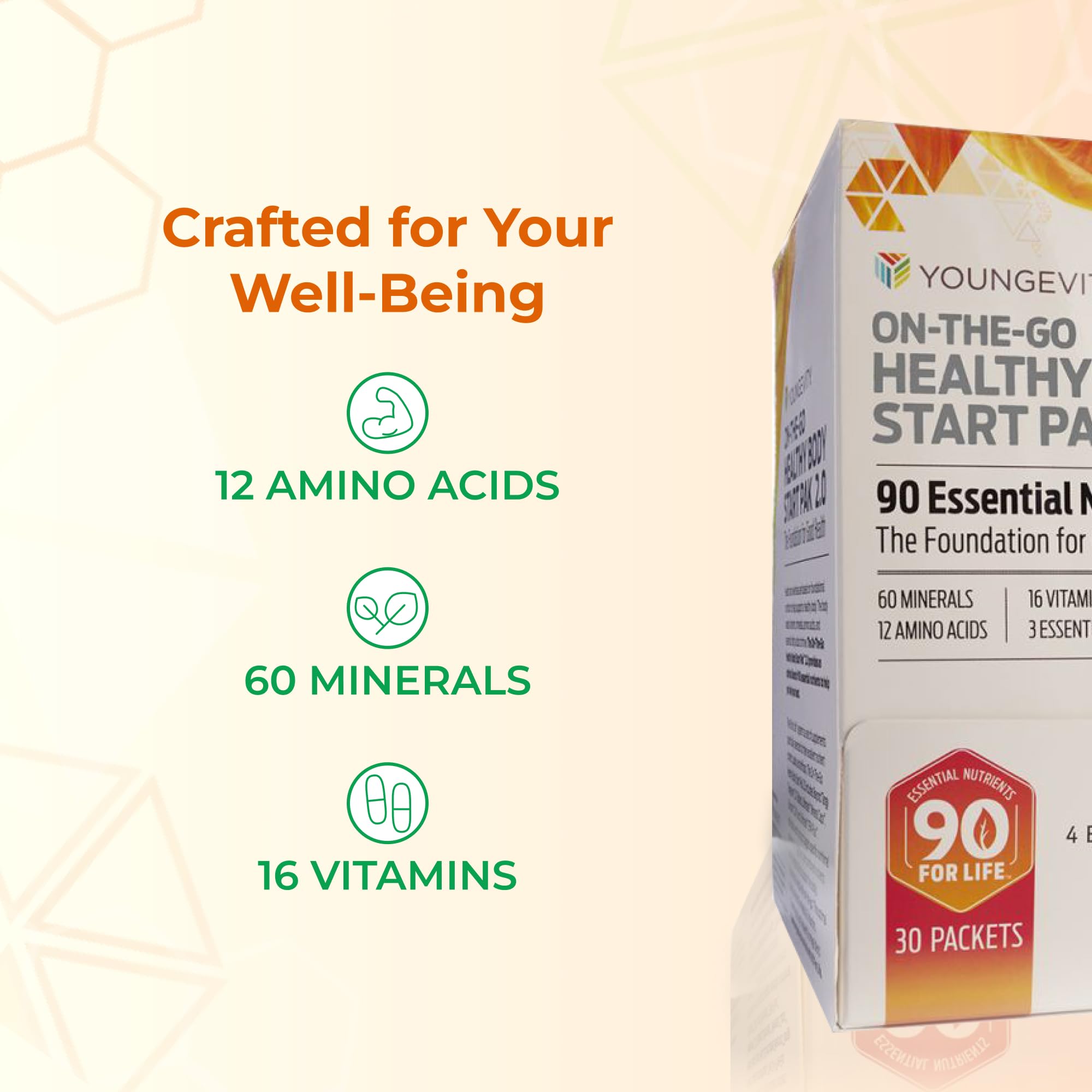 Youngevity On-The-Go Healthy Body Start Pak 2.0 - Includes Multi-Vitamins, Minerals, EFAs, & Amino Acids | 90 Essential Nutrients | 30-Day Supply - TrustMedUSA