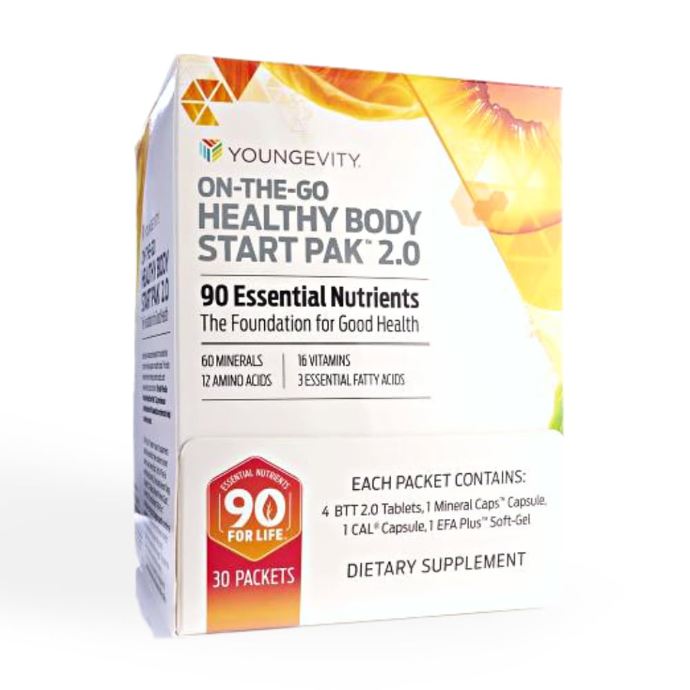 Youngevity On-The-Go Healthy Body Start Pak 2.0 - Includes Multi-Vitamins, Minerals, EFAs, & Amino Acids | 90 Essential Nutrients | 30-Day Supply - TrustMedUSA