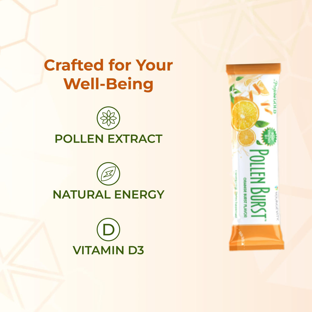 Youngevity ProJoba Pollen Burst™ - Clean Natural Energy Supplement w/Green Tea, Pollen Extract, GliSODin® - Increase Focus, Brain Boost, Endurance, Mental Clarity (30 Sticks) - TrustMedUSA