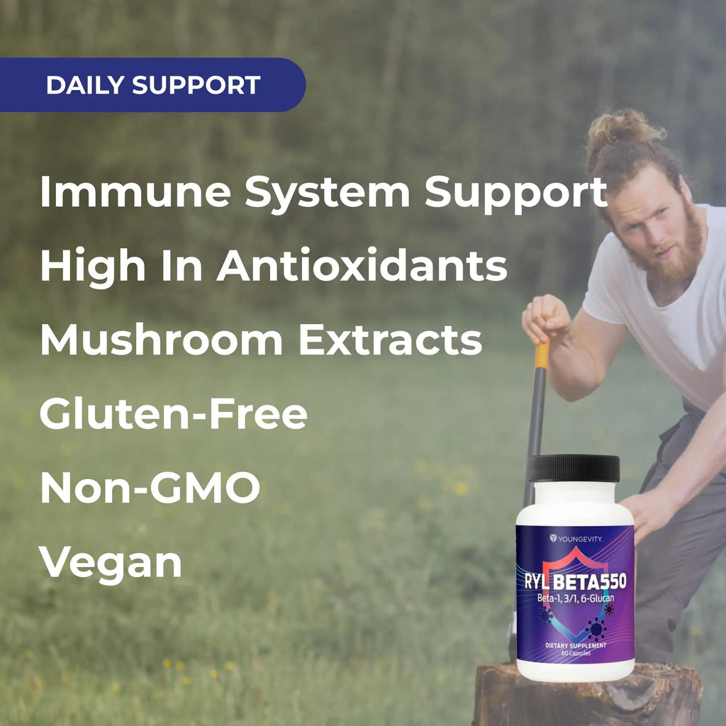 Youngevity RYL Beta550 Beta 1, 3-D Glucan Immune Support - 60 Capsules (Pack of 1) - TrustMedUSA