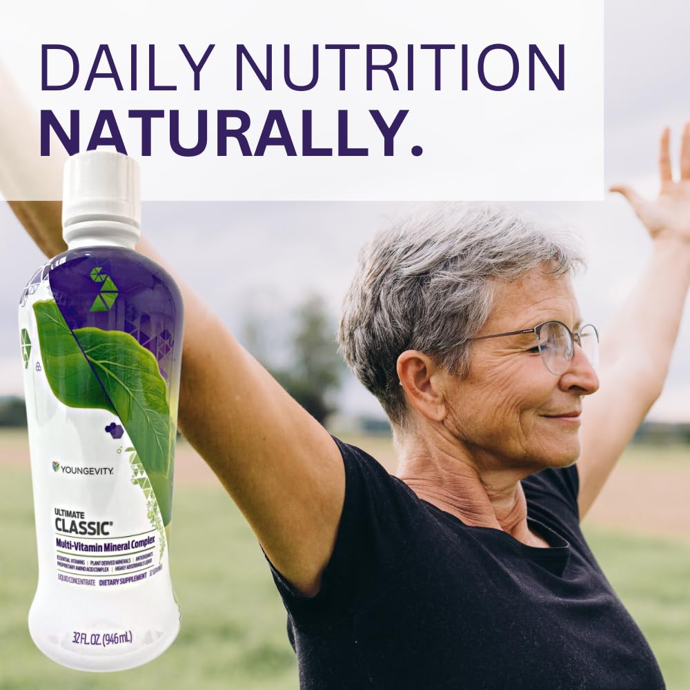 Youngevity Ultimate Classic® - Mega Multi-Vitamin & Mineral Complex - 16 Vitamins, 70+ Minerals, 12+ Amino Acids, Grape Seed, CoQ10, and More - Highly Absorbable Liquid (32 Fl Oz - Pack of 1) - TrustMedUSA