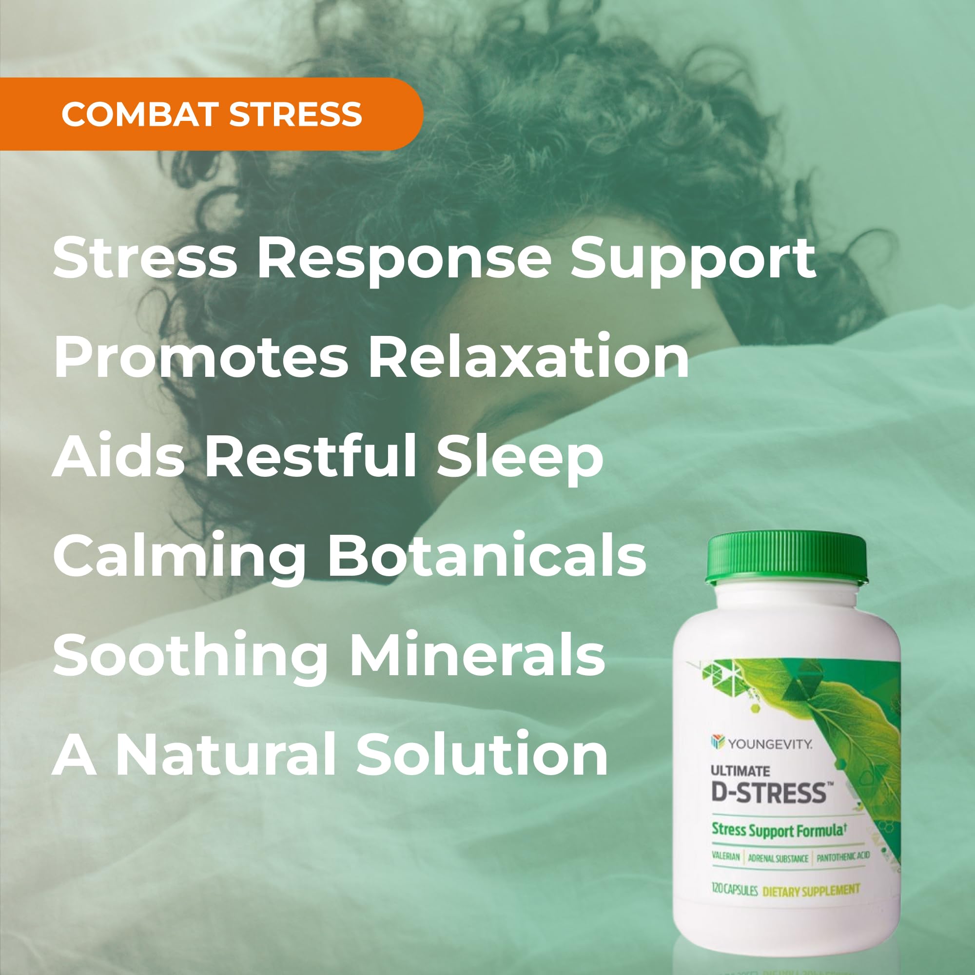 Youngevity Ultimate D-Stress™ – Natural Stress Relief Supplement with Magnesium, Valerian Root Extract, and B Vitamins – Supports Adrenal Health and Nervous System – 120 Capsules - TrustMedUSA