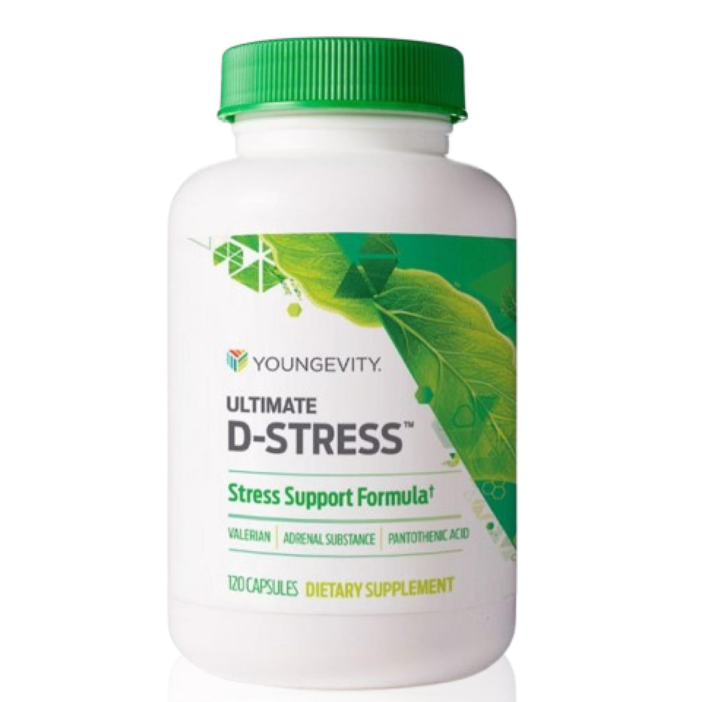 Youngevity Ultimate D-Stress™ – Natural Stress Relief Supplement with Magnesium, Valerian Root Extract, and B Vitamins – Supports Adrenal Health and Nervous System – 120 Capsules - TrustMedUSA